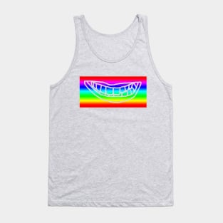 Rainbow Stripes Minimal Lips Tank Top